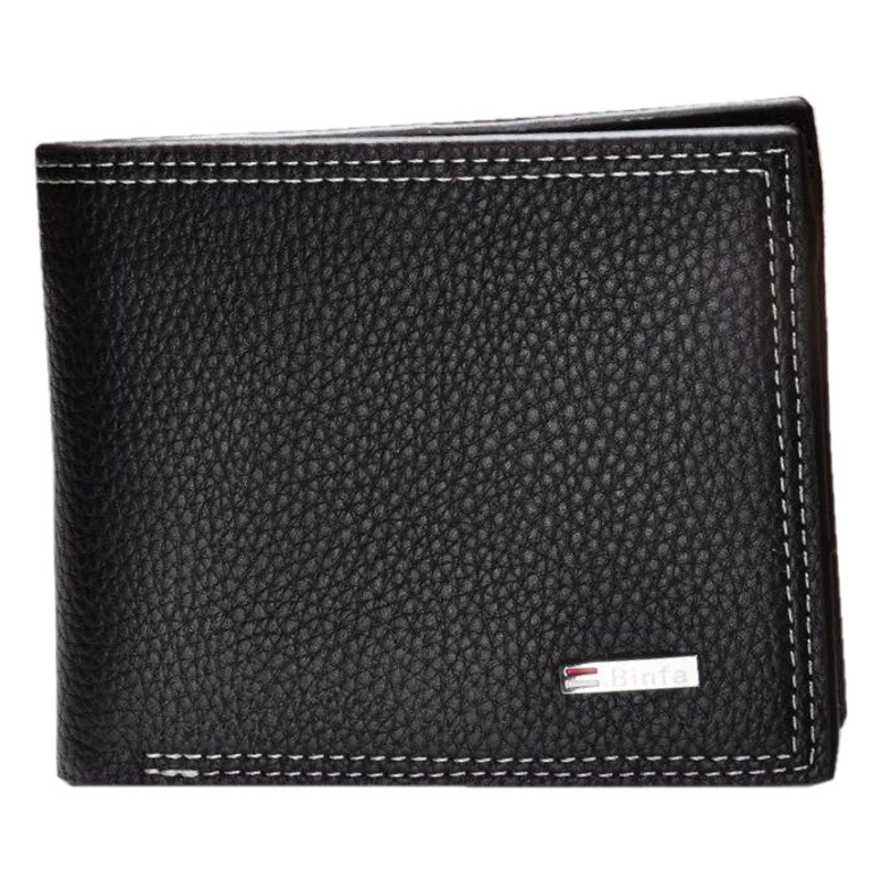 New Hot Selling Men's Pebbled Short Wallet Loose-Leaf Horizontal Wallet Pu Running Street Stall Wallet