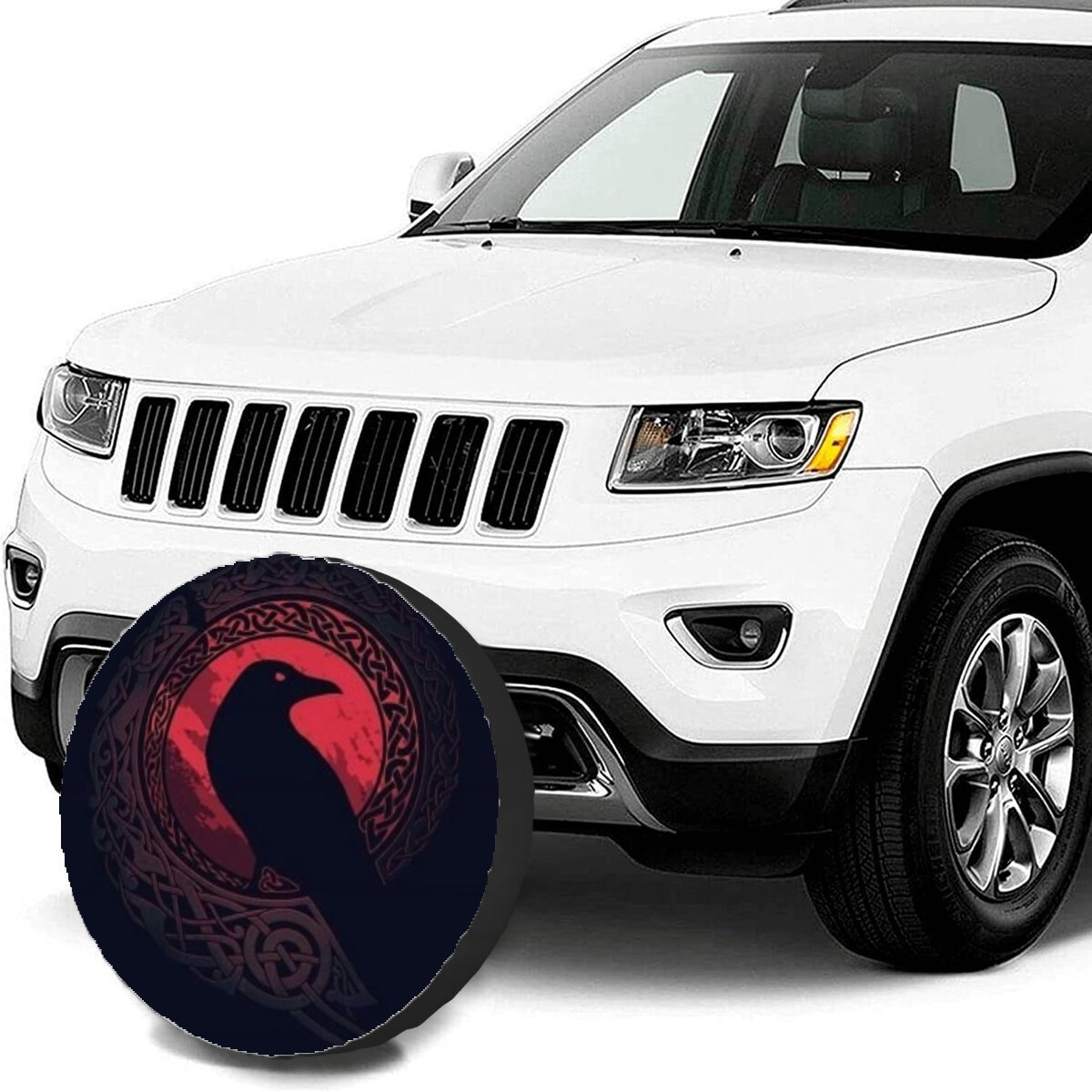 Customized according to your design, POD European and American retro print spare tire cover, universal tire cover for off-road SUVs (no holes) protective cover