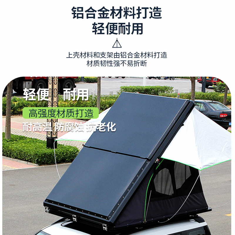 La nueva carpa de techo diagonal triangular de aleación de aluminio para acampar es adecuada para la instalación de SUV todoterreno.