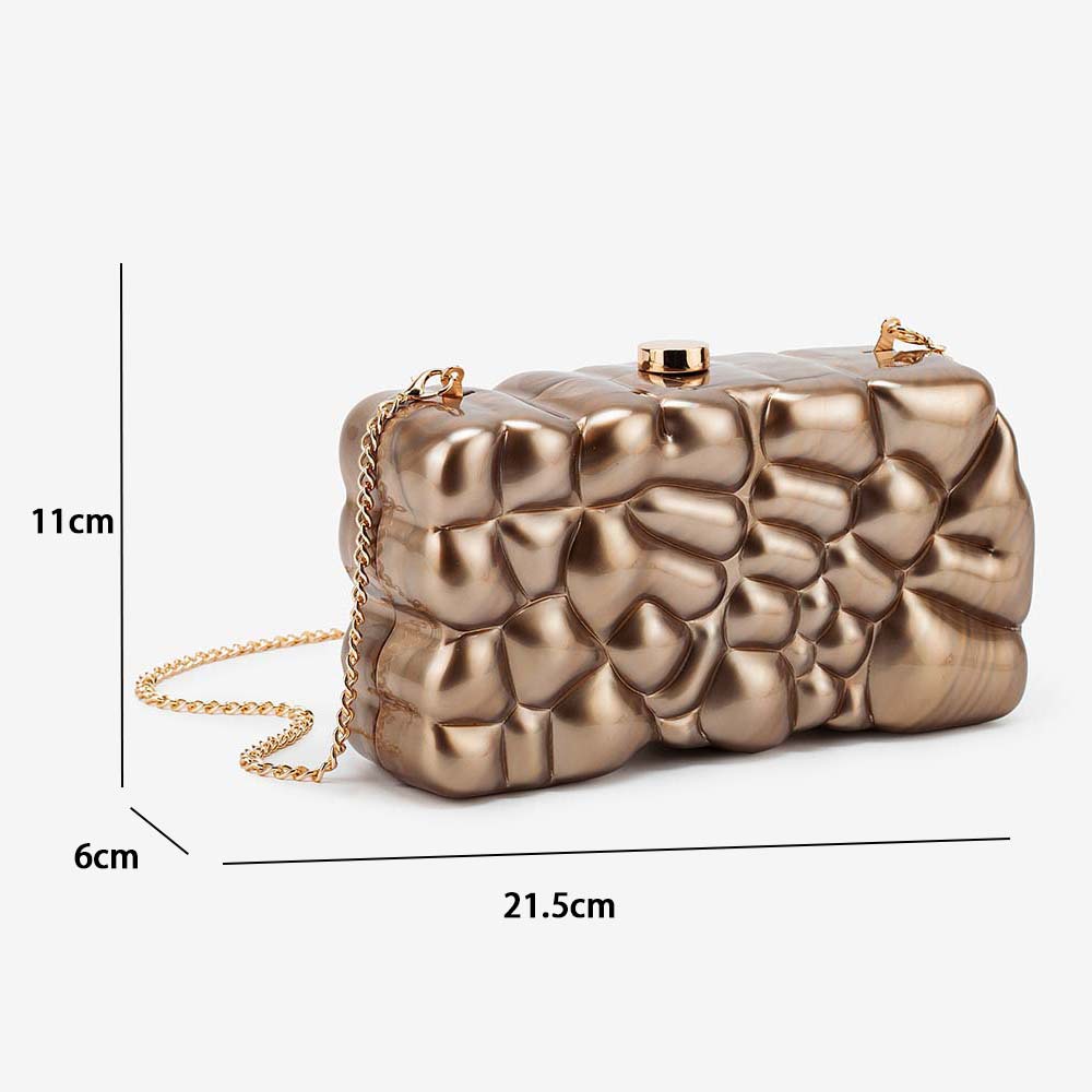 Pochette elegante in acrilico a conchiglia per cerimonia sposa_voghion.com