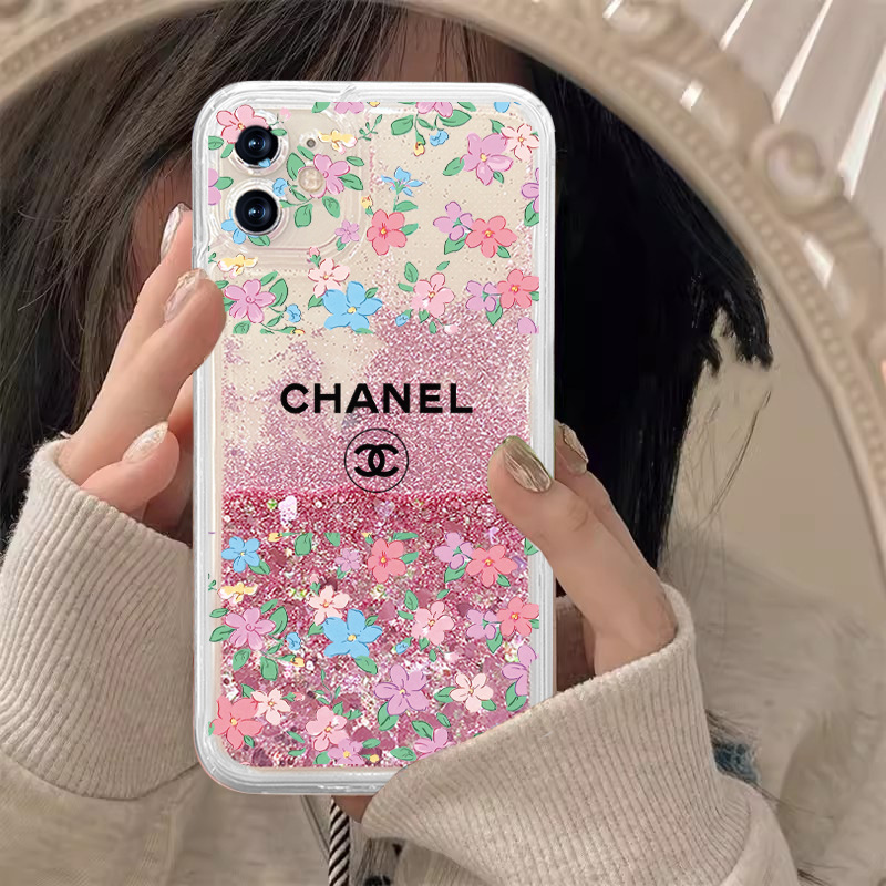 For Apple/Huawei/Glory/oppo/vivo pink floral quicksand mobile phone case women's all-inclusive factory