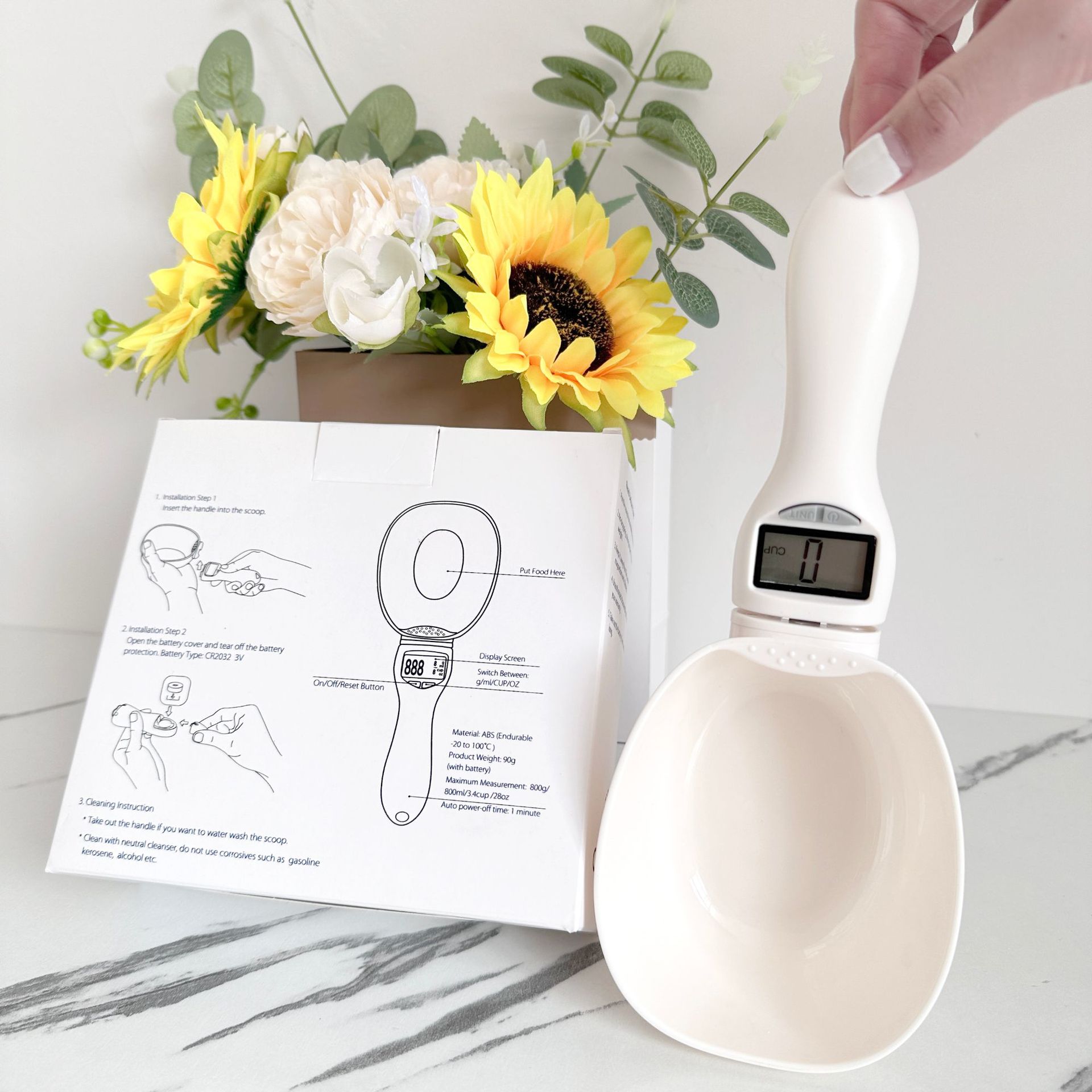 Household Dog Food Scale Large Spoon Measuring Scale Detachable Spoon Scale Pet Nutrition Scale Handheld Dog Food Scale Electronic Scale