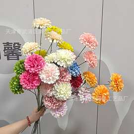 新款三头暗香花婚庆家居装饰插花酒店影楼摄影布景假花仿真花批发