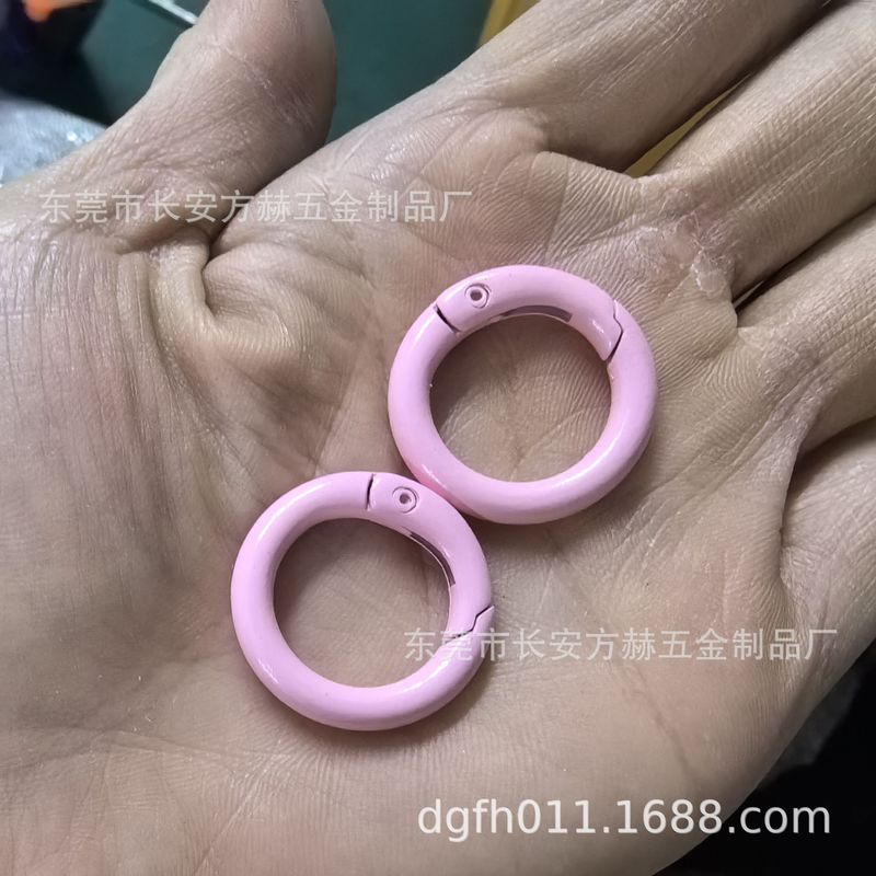 カラー金属オープンサークル焼付塗装亜鉛合金スプリングサークルカードサークルブックサークルカラースプリングバックル外径24mm|undefined