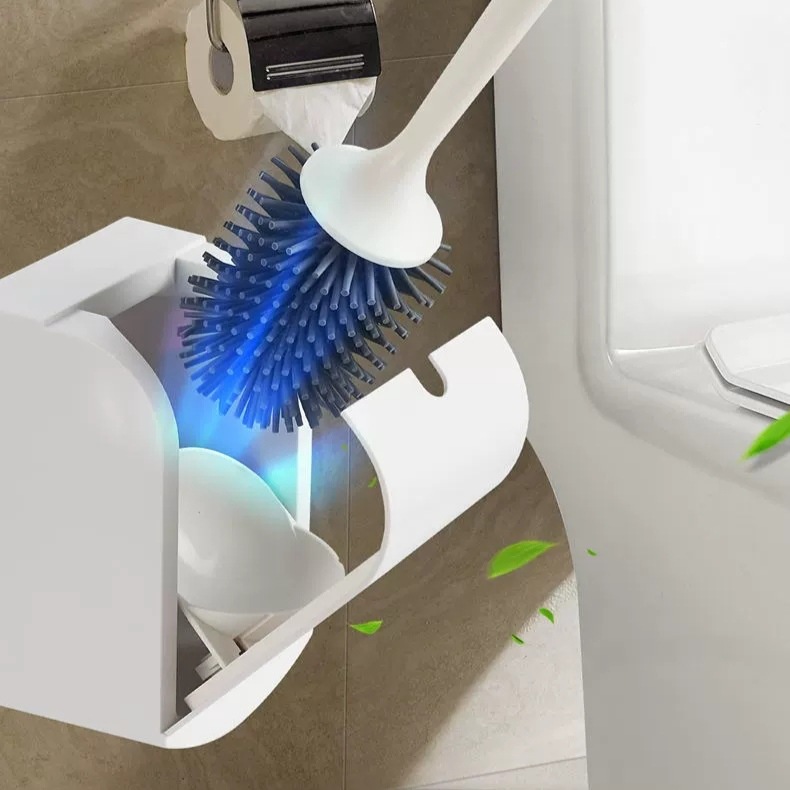 Amazon Toilet Brush Accessories No Dead Ends Household Punch-Free Toilet Wall-Mounted Toilet Silicone Set