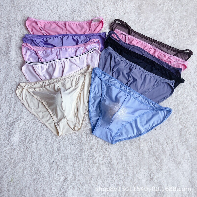 Summer New Ice Silk Breathable Cool Men's Pocket Briefs Sexy Comfortable Soft Large Size Men's Underwear