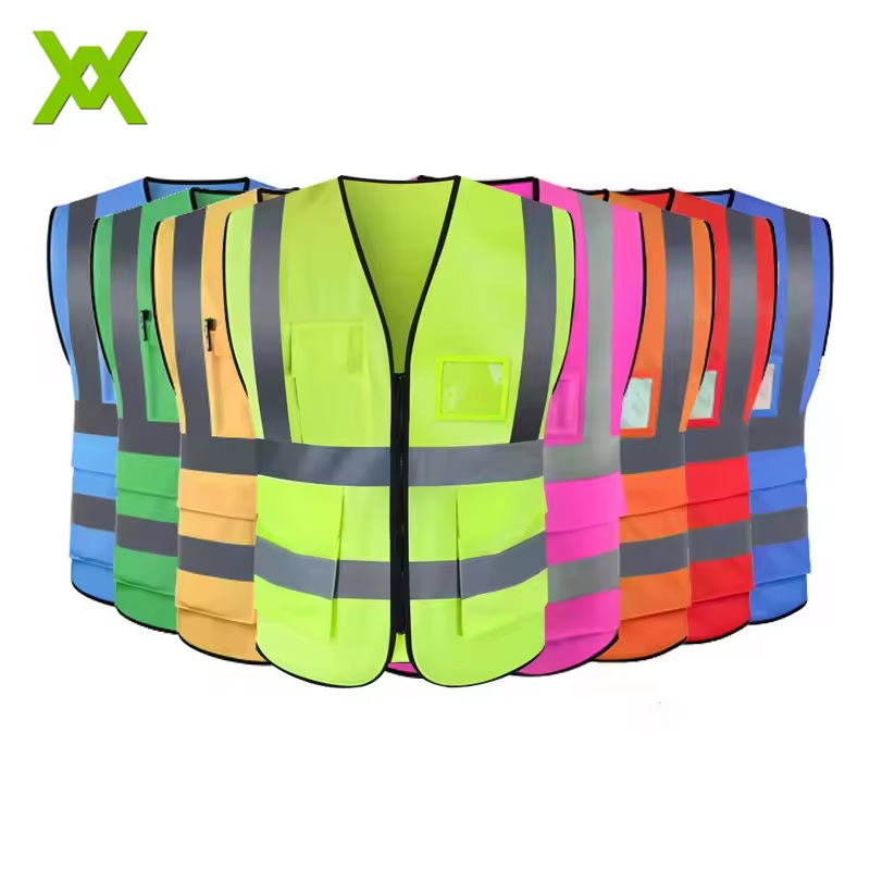 High Visibility Multi-Pocket Reflective Vest Sanitation Vest Work Clothes Factory Direct Sales Available logo