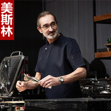 厨师服短袖男酒店餐饮厨衣后厨厨房厨师工作服春夏装面点烘焙店服