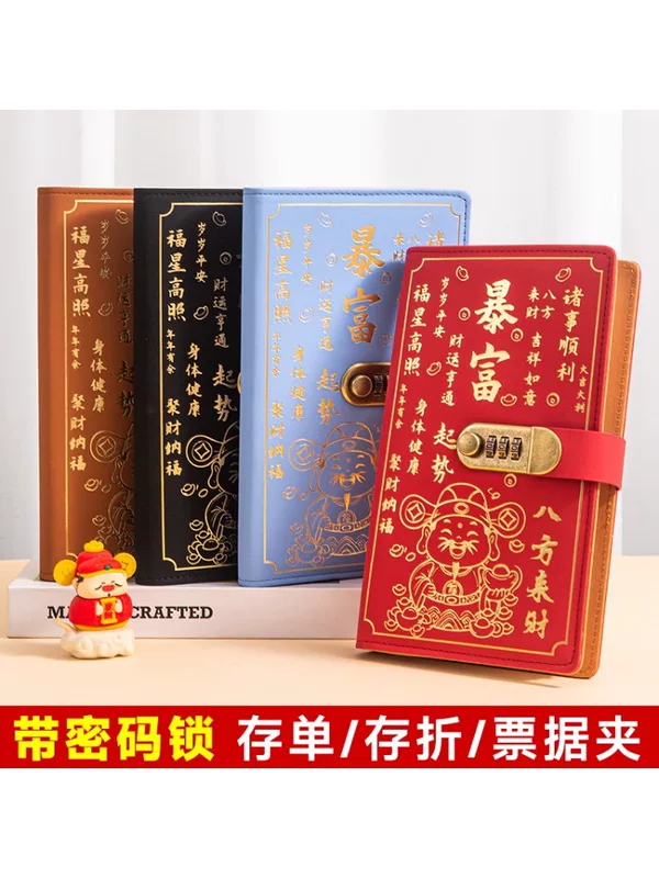 Rich time deposit receipt storage certificate holder 2025 new check storage certificate holder multi-function password lock