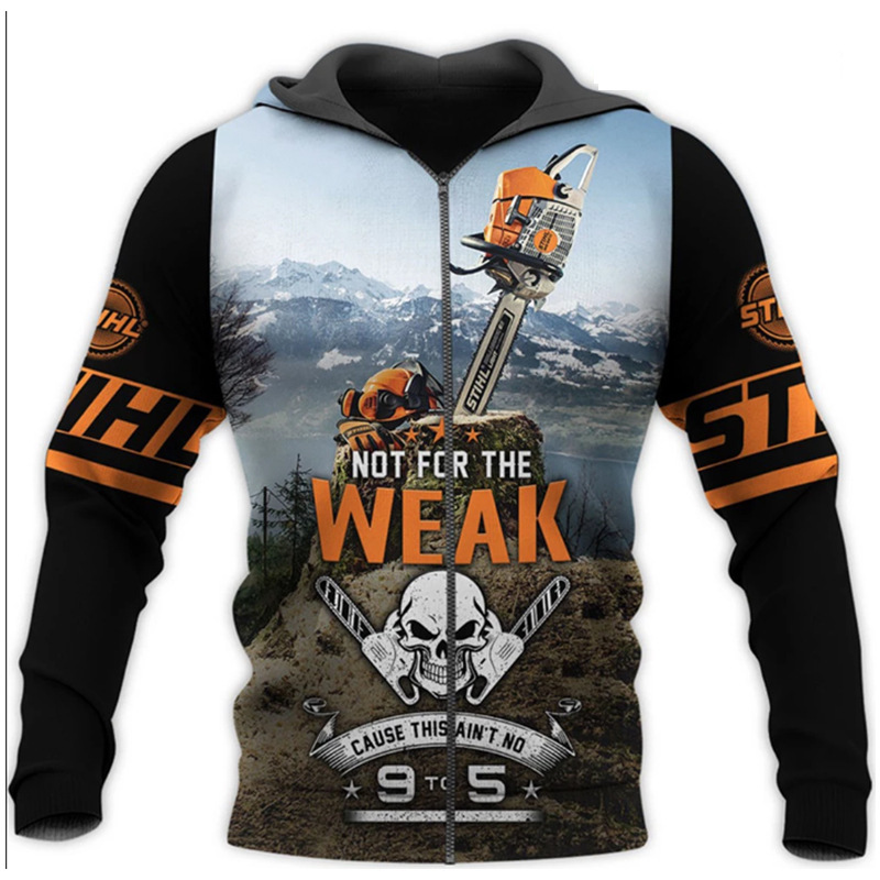 US Size Zipper Cardigan Chainsaw Pattern Digital Printed AliExpress Hot Sale Zipper Sweater Men's and Women's Cross-border Jacket