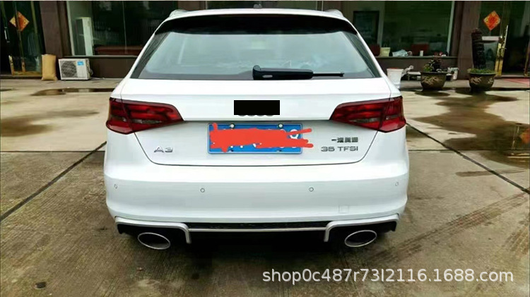 Suitable for Audi A3 modified RS3 tail lip 2013-2019 A3 exhaust professional boutique black rear lip