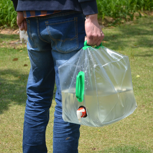 Outdoor 20L foldable transparent bucket portable bucket water bag water bag water bag utensils