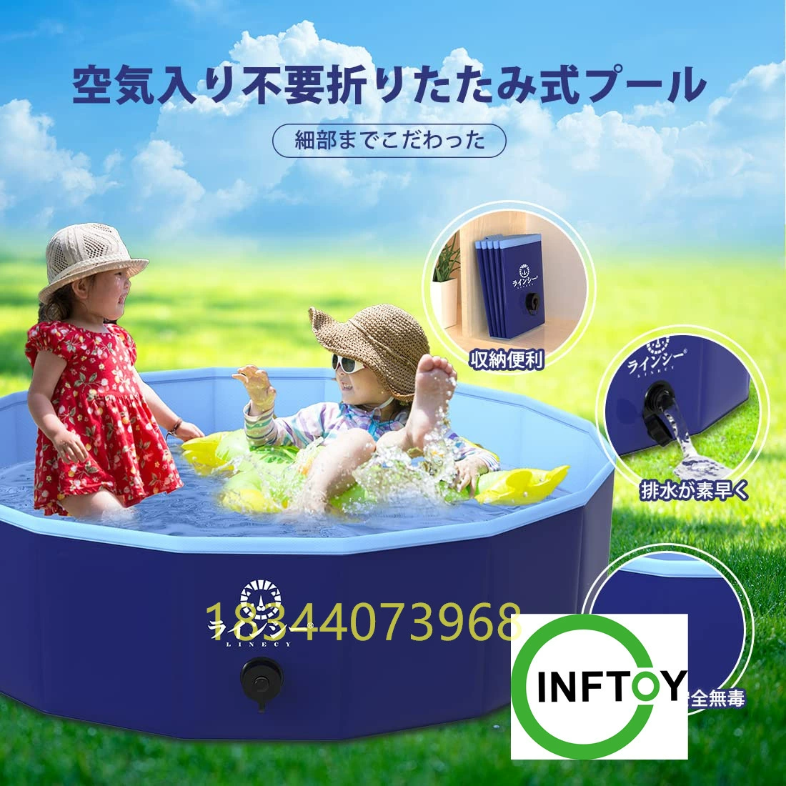 Оптовая продажа спот складной бассейн для домашних животных Открытый газон Бассейн для кошек и собак Морской бассейн может быть очищен бассейн