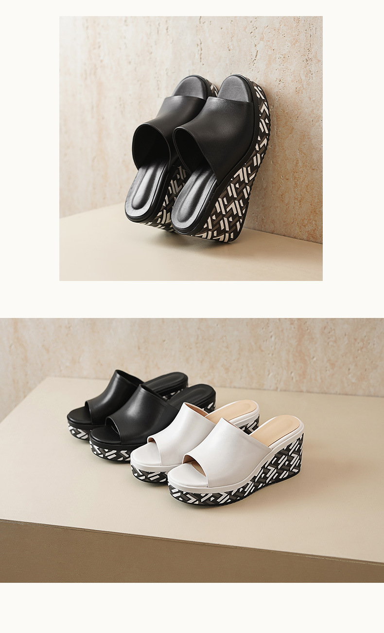 Sandal cao gót nữ hở mũi đế dày 8.5 cm phối màu — đen chi tiết 6