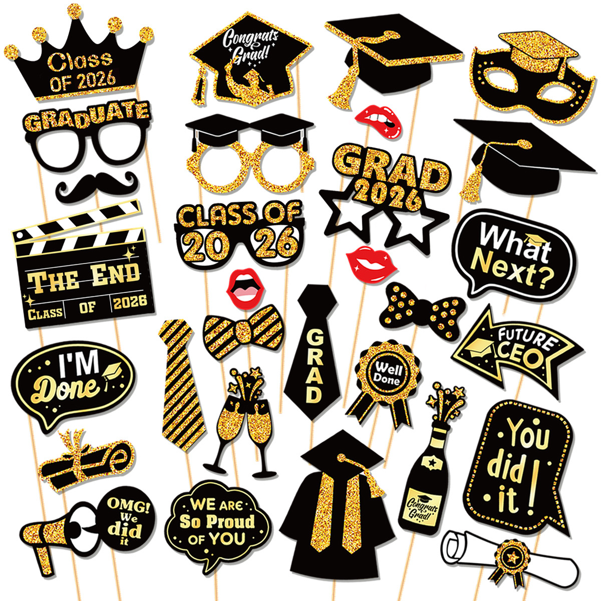 2026 Graduation Season Photo Props Graduation Ceremony Decoration Props Photo Background Decoration Supplies Cross-Border