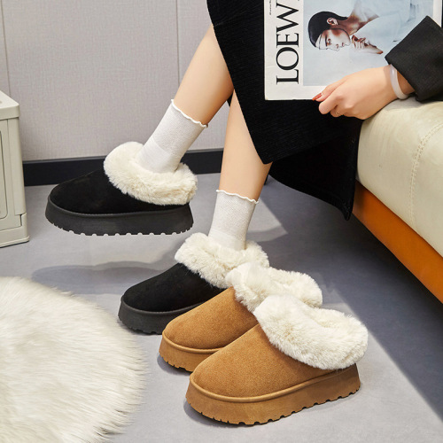 2024 Low Heel Winter Boots Thick Bottom Fleece Lined Snow Boots Cross Border European Size Women's Shoes Temu Proxy 