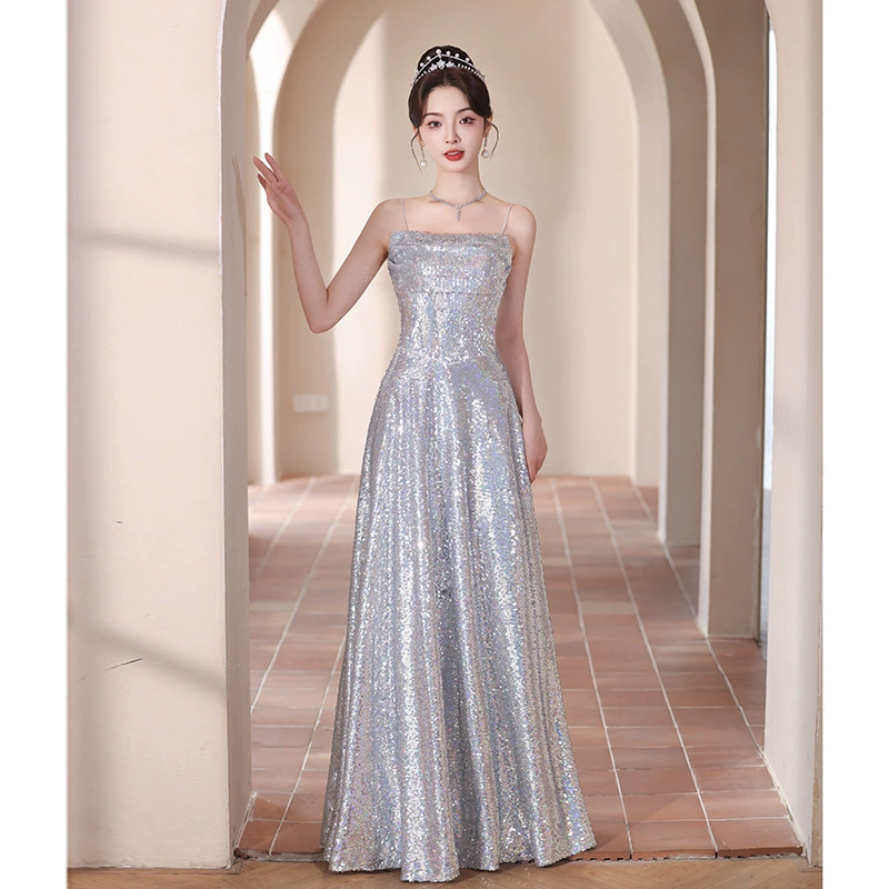 Вечернее платье 2025 новый высококачественный банкет темперамент