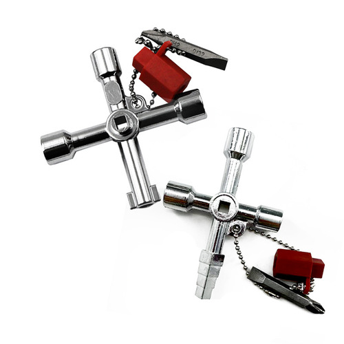 Four-in-one inner triangle square wrench key elevator valve beater tool pagoda cross screw