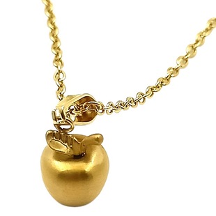 New titanium steel Apple necklace gold-plated sweater chain stainless steel clavicle chain rich peace pendant spot direct sales