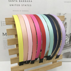 韓式簡約1.0cm糖果色螺紋織帶包布發箍DIY百搭少女系發卡髮飾配件