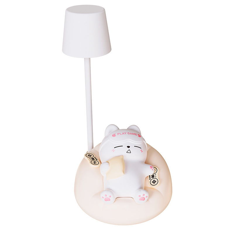 硅塑胶猫咪充电式创意年会生日礼物送女生夜间喂奶柔光护眼小夜灯|undefined