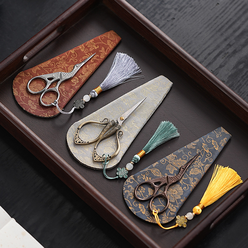 Vintage Titanium Tea Scissors Creative Household Pu'er Tea Scissors Tea Bag Tea Bag Scissors Tea Art Tea Ceremony Zero Match