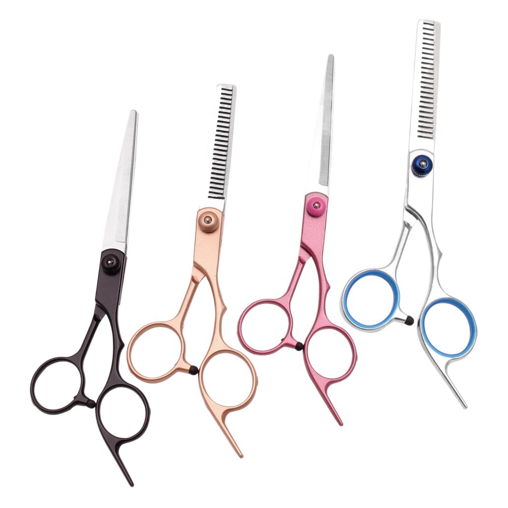 Hogar aprendiz mano-practicando tijeras de pelo oblicua cola dividida tijeras de acero inoxidable adelgazamiento tijeras de pelo multi-color opcional