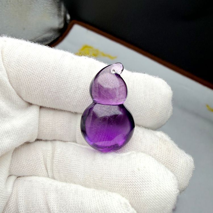 天然紫水晶吊坠葫芦项饰挂件可搭配包扣钥匙扣饰品配件批发定制
