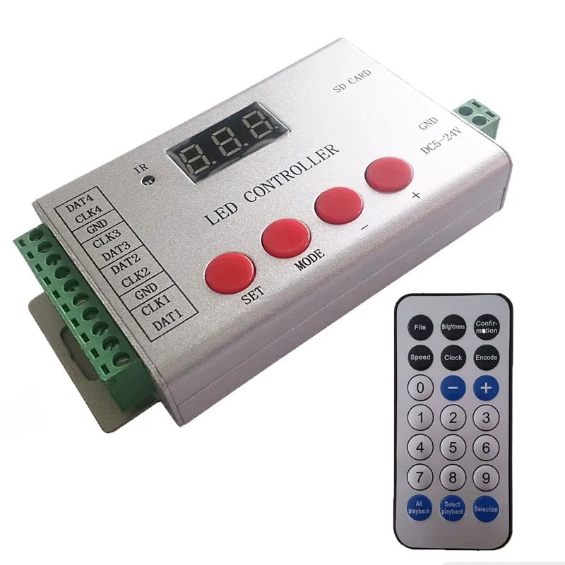 H802SE полноцветный LED-контроллер вместо SD-карты, DMX512 программируемый контроллер для 2811/2812/1903