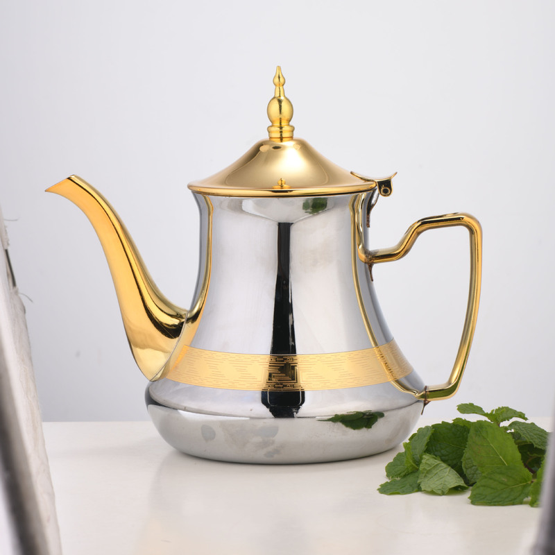 Moroccan Style Stainless Steel Teapot Heat-Resistant Set Cross-Border Tea Set Goldteagss Coffee Pot