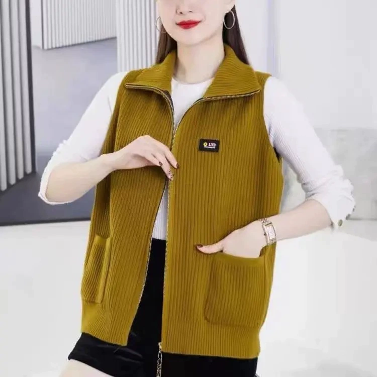 2024 Весна и Осень Женский жилет Новый вертикальный лацканный воротник модный иностранный