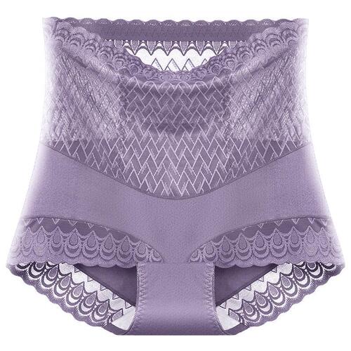 Thin silk crotch lace high waist tummy control pants for women, spring and summer thin breathable butt lift non-constricting body shaping pants underwear
