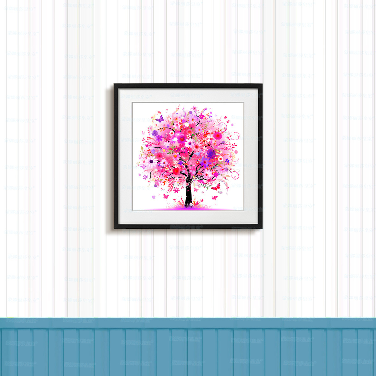Mona Lisa Real bordado cruzado árbol de la felicidad - piezas pequeñas de la sala de estar moderna bordado a mano 30x30cm