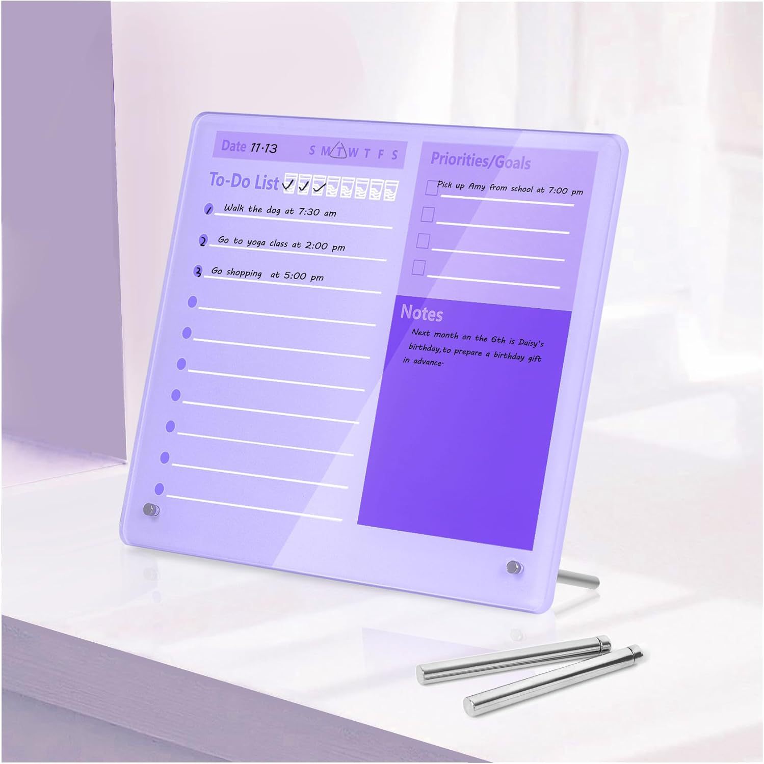 Tablero de escritorio acrílico grueso para hacer tablero de plan, 30 cm x 25 cm, tablero blanco de escritorio