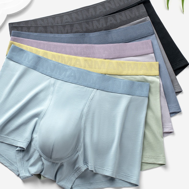 Ropa interior masculina modal de seda de morera 10A antibacteriana en la entrepierna, cómoda, transpirable, de cintura media, bóxers para hombre, venta al por mayor de fábrica