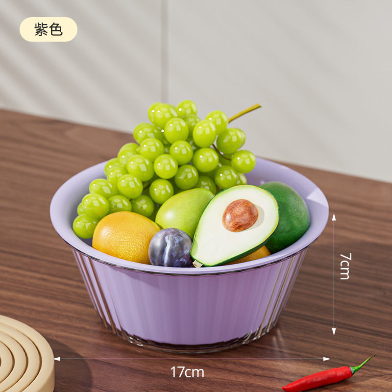 Nuevo fregadero de verduras de doble capa, plato de frutas de plástico para el hogar, cocina gruesa, filtro de agua multifuncional, canasta de lavado de arroz azul