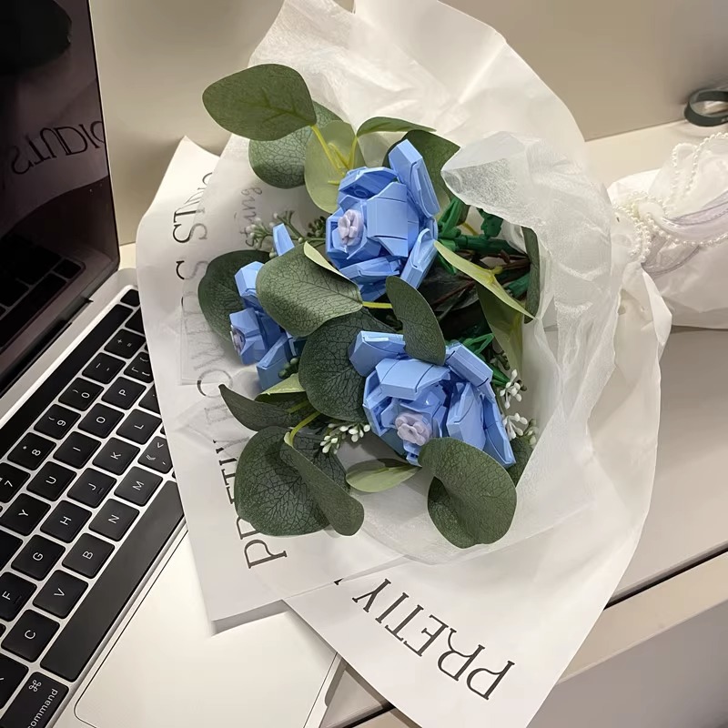 JAKI Jiaqi bloques de construcción suculenta olla montaje decoración interior simulación flor planta juguete lindo regalo la muchacha