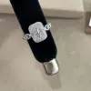Кольцо с ирисом, квадратная пластина