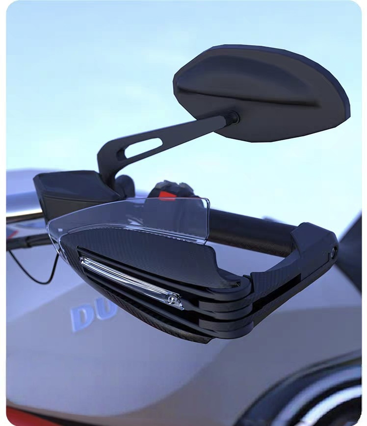 Motorcycle Modification Accessories with Led Light Hand Guard Bow, Universal Windshield Hand Guard Lampshade, Anti-Fall and Windproof Hand Guard