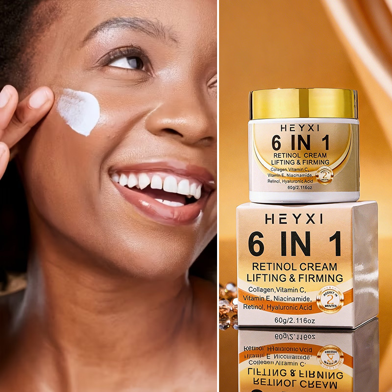 [Exclusivo a través de la frontera] 6 en 1 crema facial estirante e hidratante firme, suave y uniforme color de la piel retinol ácido hialurónico image 4