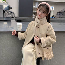 女童加绒外套秋冬今年流行新款儿童呢大衣小女孩童装冬季毛呢上衣