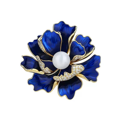 Blue Enamel Peony Flower: Yaxa sancaqları