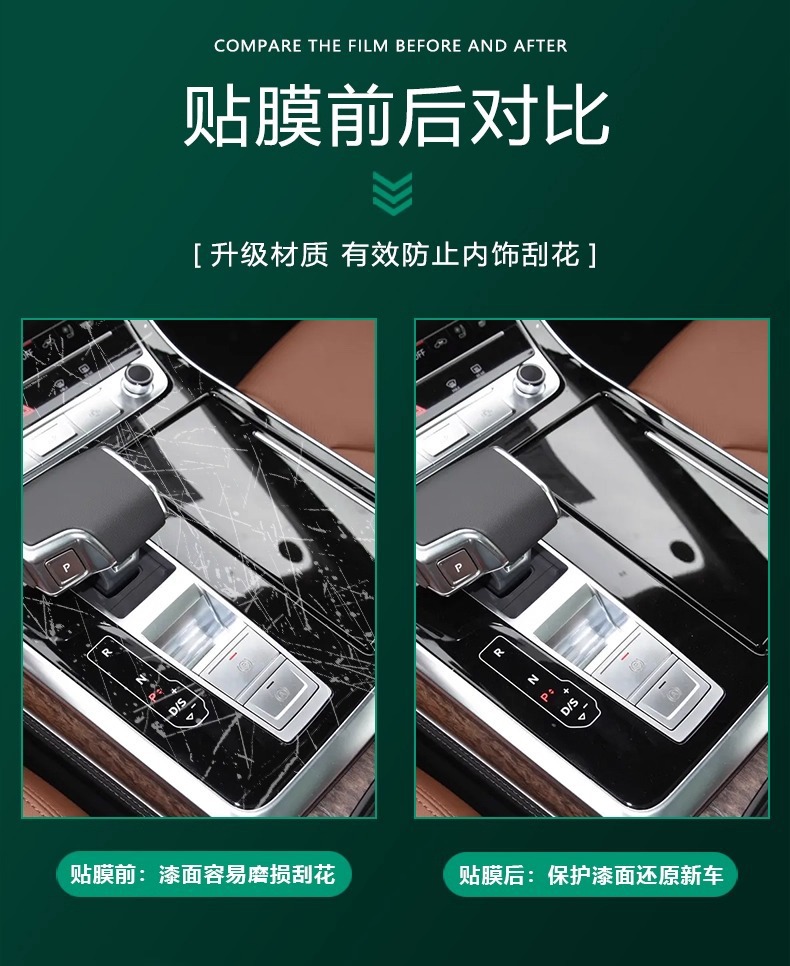 Suitable for Audi Q7/Q8/A8L Central Control Film Interior Protective Film Instrument Panel Navigation Display Screen Tempered Film