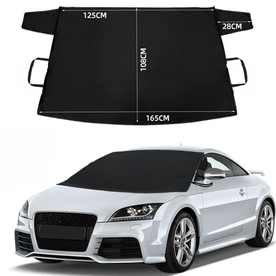 Car Snow Cover Front Windshield Snowproof Car Cover 600D Oxford Cloth Winter Windshield Rear Car Cover Anti-Frost (Car snow shield) - black-600d-oxford-cloth-pu-coating-165x108cm