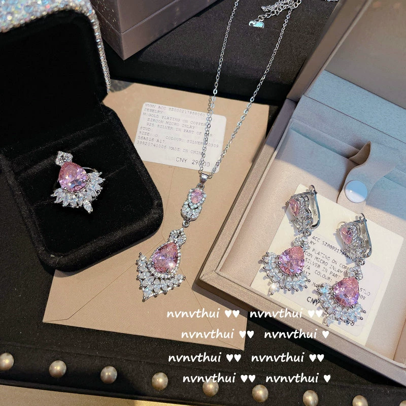 Серьги, цирконий, набор, с камнем, образец золота 750
