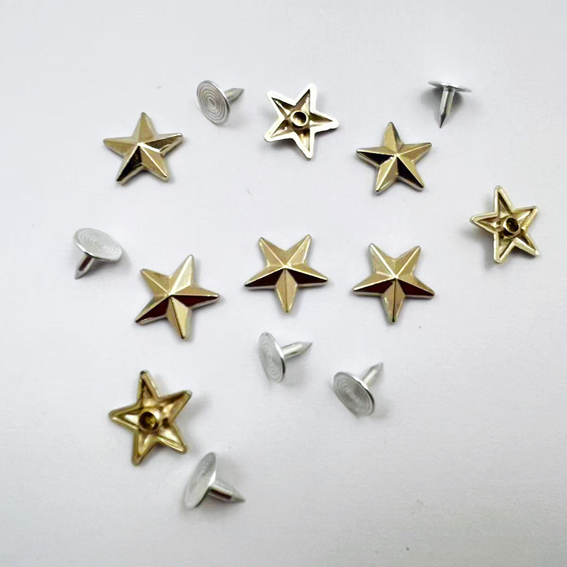 卸売合金五芒星スタッズ衣類バッグハードウェアアクセサリー防錆リベット五芒星アクセサリーネジ|undefined