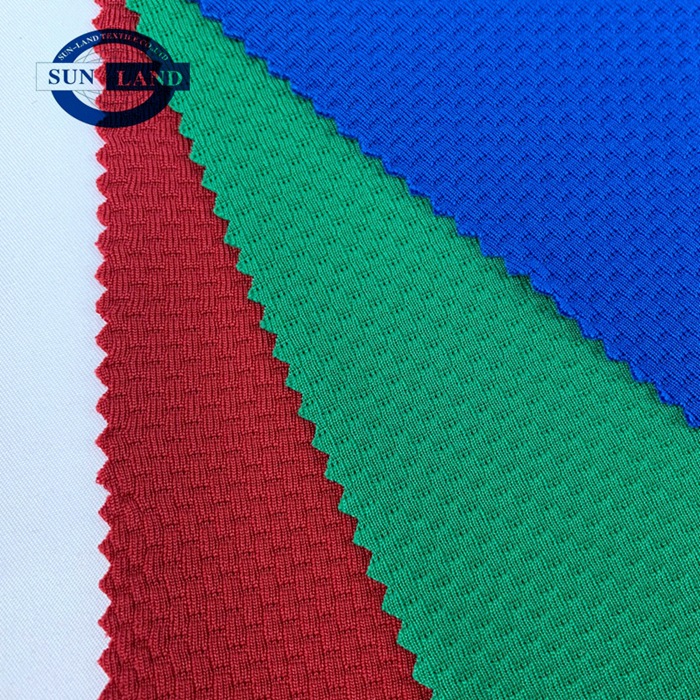 吸湿快干功能性户外运动面料全涤速干方格提花蜂巢布针织网布