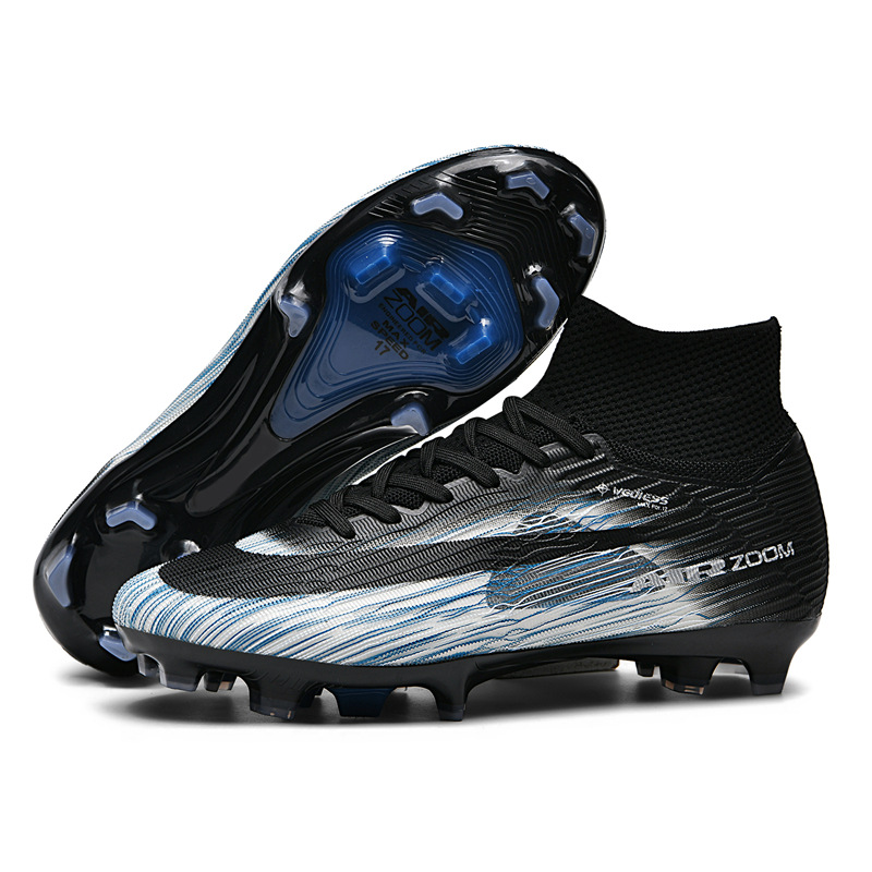 Zapatillas de fútbol transfronterizas sin costuras de caña alta con tacos TF para césped artificial y tacos AG para entrenamiento de hombres, mujeres, niños y jóvenes. image 7