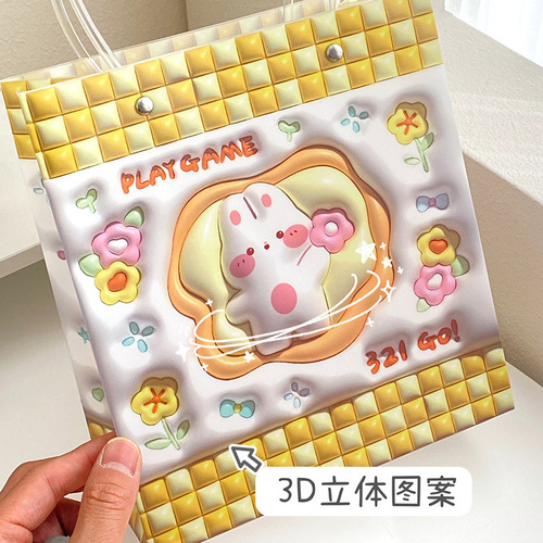 Children's Day 3D Cartoon Bear and Rabbit PP Gift Bag Gift Bag Birthday Gift Cute Creative Handbag