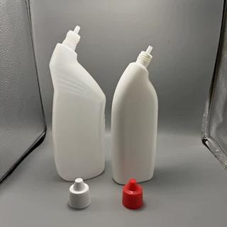 500/800ml挤压弯嘴洁厕液瓶塑料瓶马桶弯颈洁厕灵扁瓶塑料包装瓶